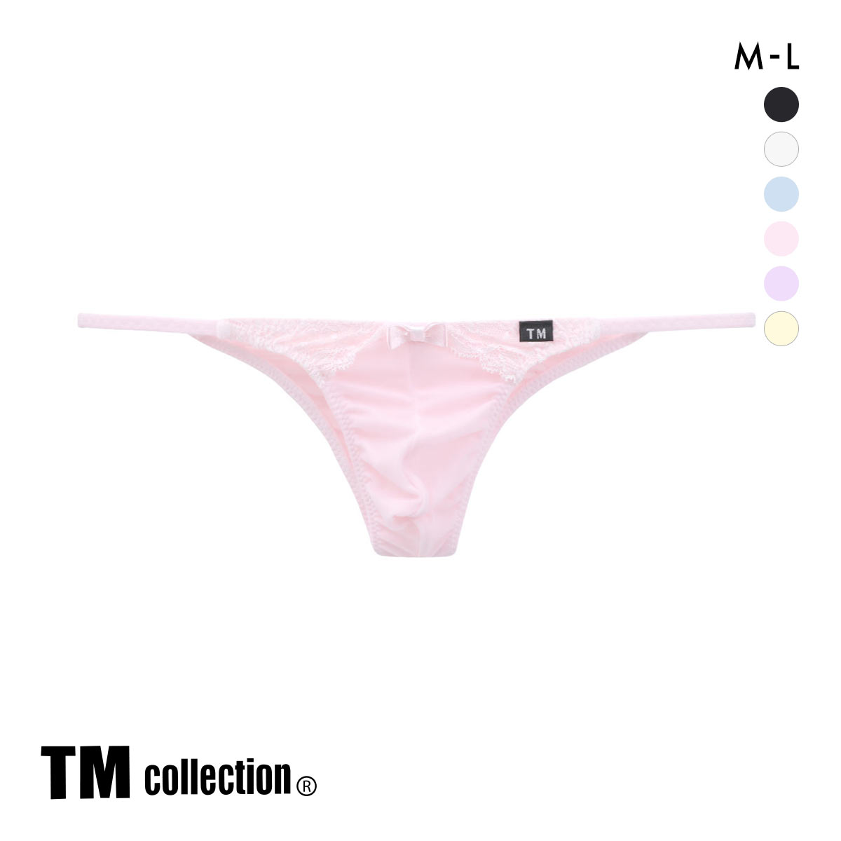 ティーエム コレクション SNewT2M2 x Lace cute ハーフバック HB M L 透け 前閉じ メンズ ビキニ セクシー(PI-ピンク-M)