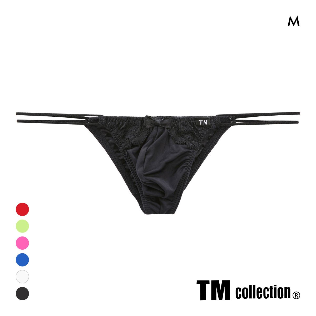ティーエム コレクション New T2M2 Lace cute　ハーフバック HB メンズ ビキニ TM collection(BK-ブラック-M)