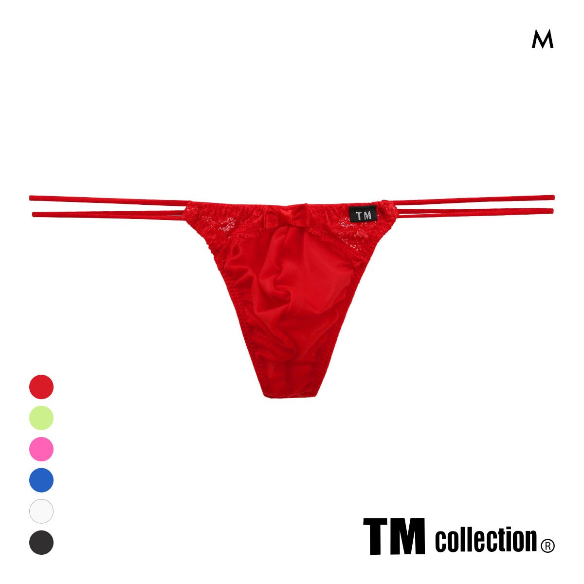 ティーエム コレクション New T2M2 Lace cute　Tバック メンズ ビキニ TM collection(RE-レッド-M)