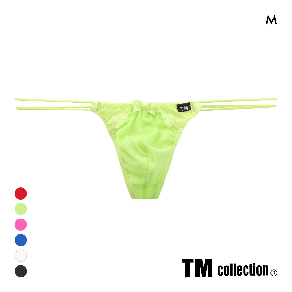 ティーエム コレクション New T2M2 Lace cute　Tバック メンズ ビキニ TM collection(GR-グリーン-M)