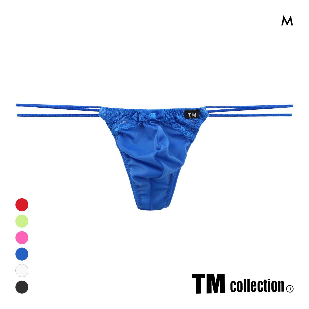 ティーエム コレクション New T2M2 Lace cute　Tバック メンズ ビキニ TM collection(BU-ブルー-M)