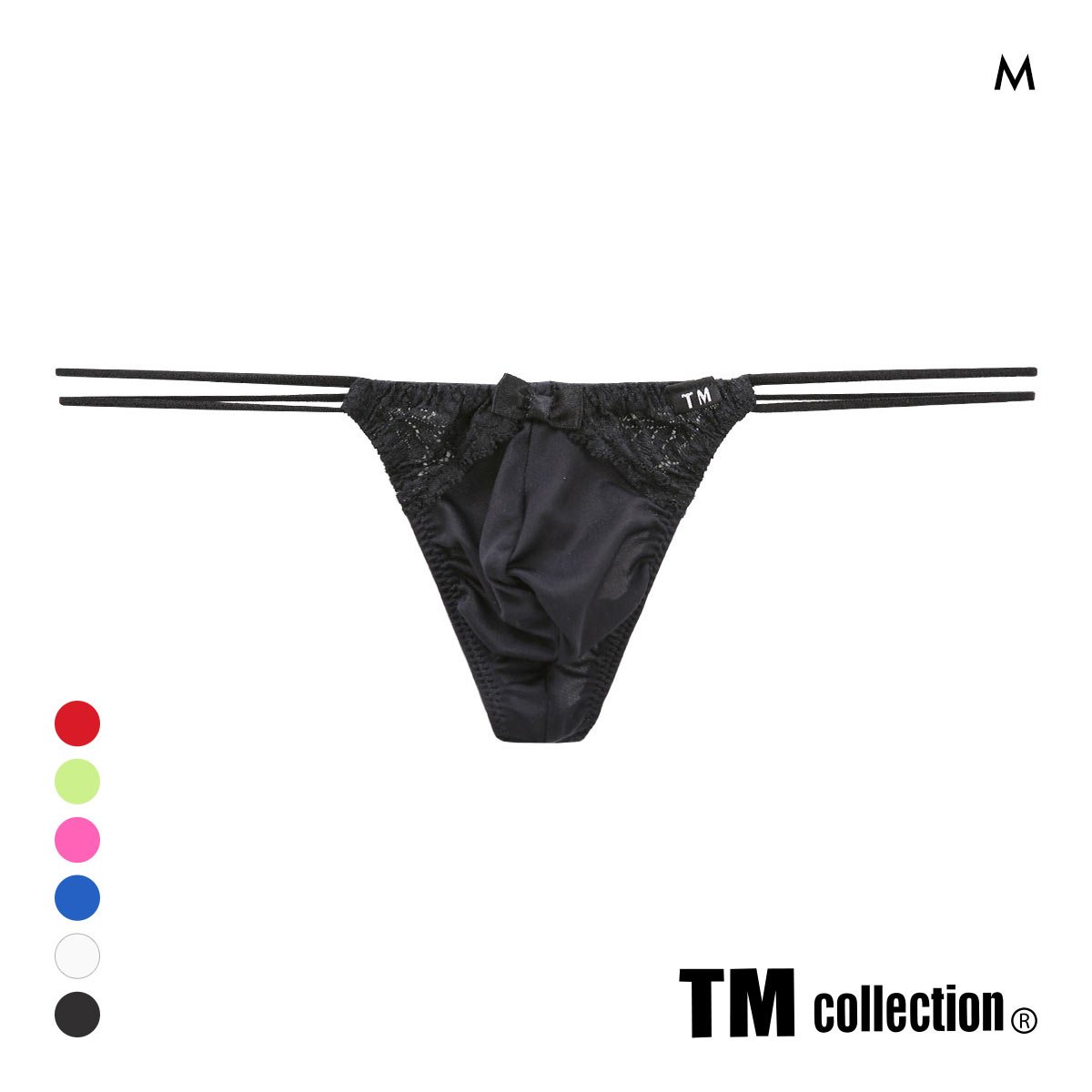 ティーエム コレクション New T2M2 Lace cute　Tバック メンズ ビキニ TM collection(BK-ブラック-M)