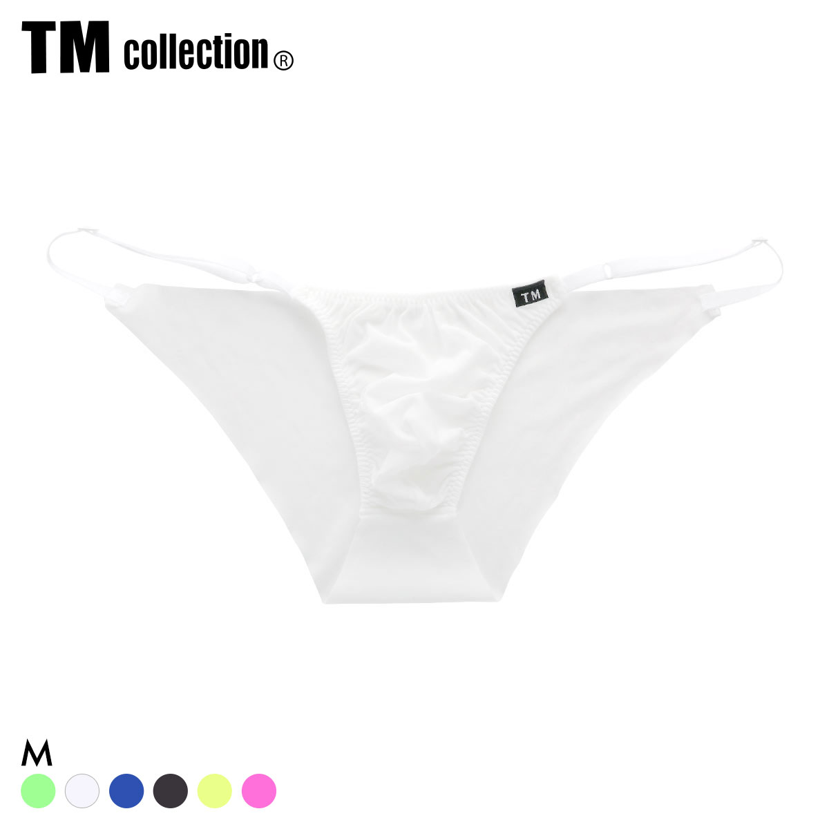 ティーエム コレクション GMF サイドストラップ ノンライン ハーフバック ビキニ メンズ TM collection(WH-ホワイト-M)