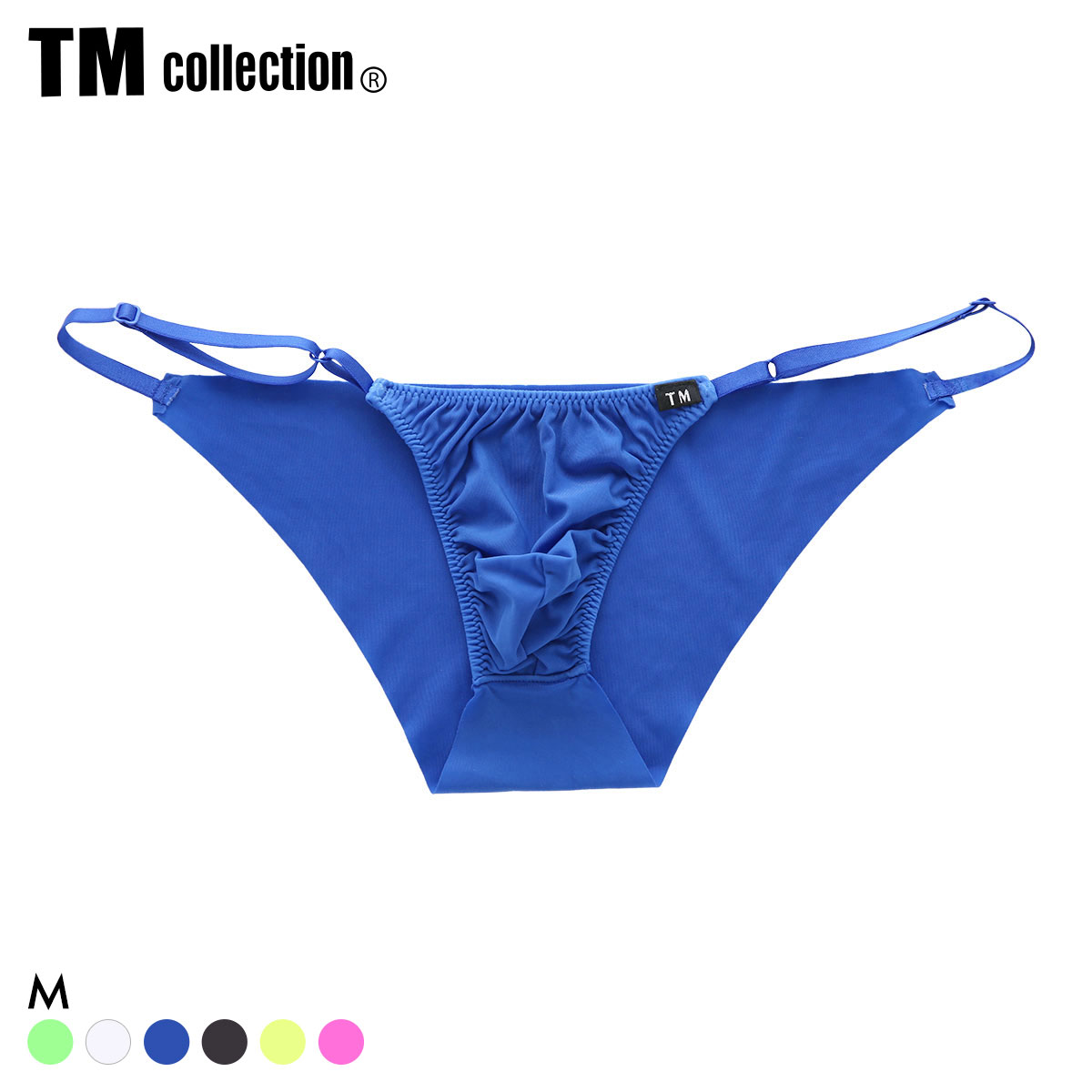 ティーエム コレクション GMF サイドストラップ ノンライン ハーフバック ビキニ メンズ TM collection(BU-ブルー-M)