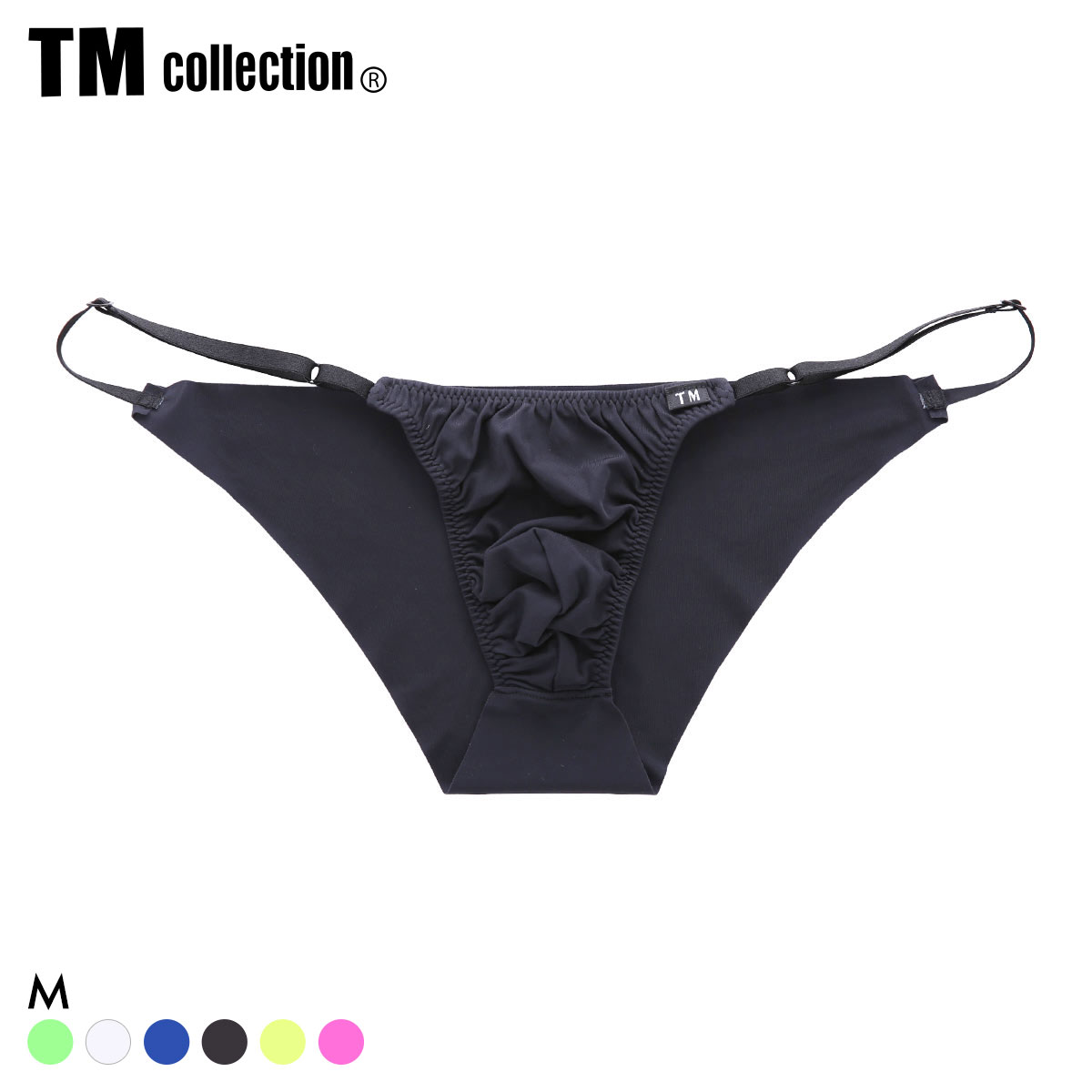 ティーエム コレクション GMF サイドストラップ ノンライン ハーフバック ビキニ メンズ TM collection(BK-ブラック-M)