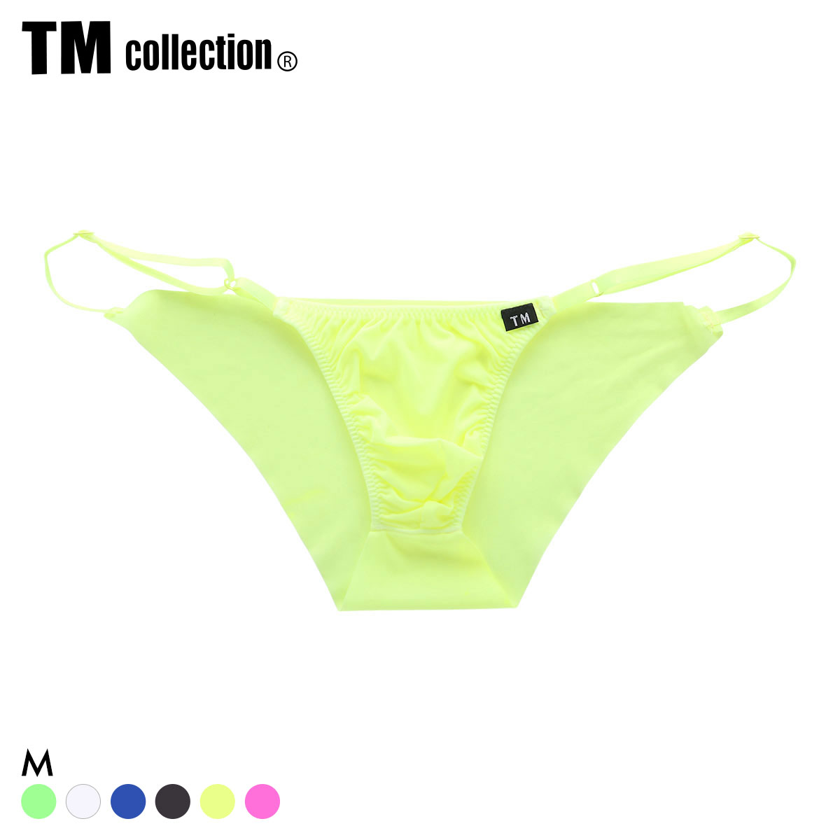 ティーエム コレクション GMF サイドストラップ ノンライン ハーフバック ビキニ メンズ TM collection(YE-イエロー-M)