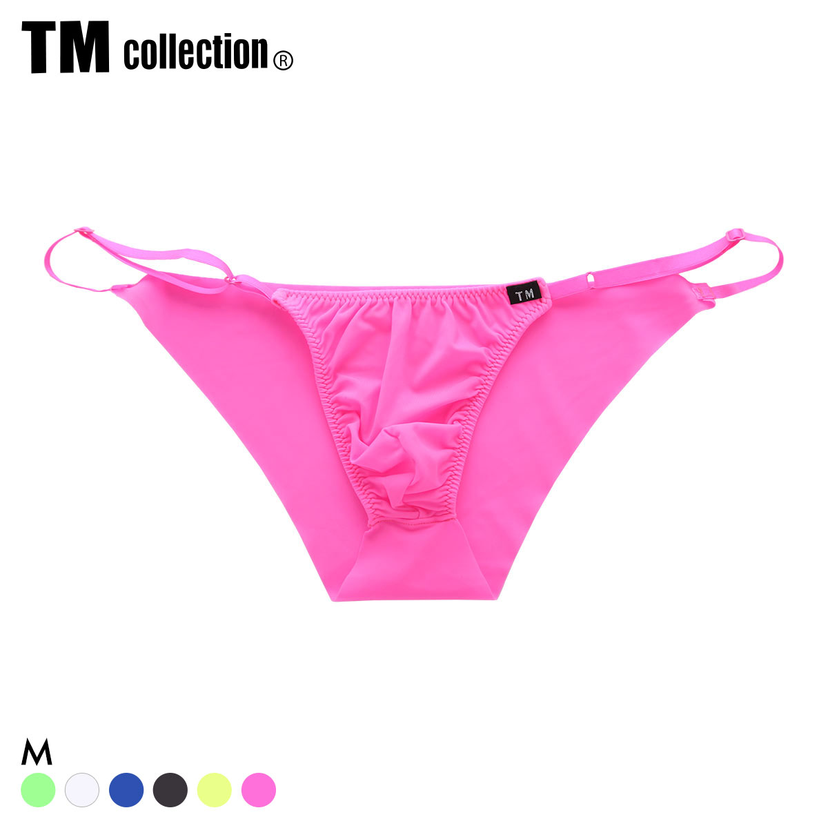 ティーエム コレクション GMF サイドストラップ ノンライン ハーフバック ビキニ メンズ TM collection(PI-ピンク-M)