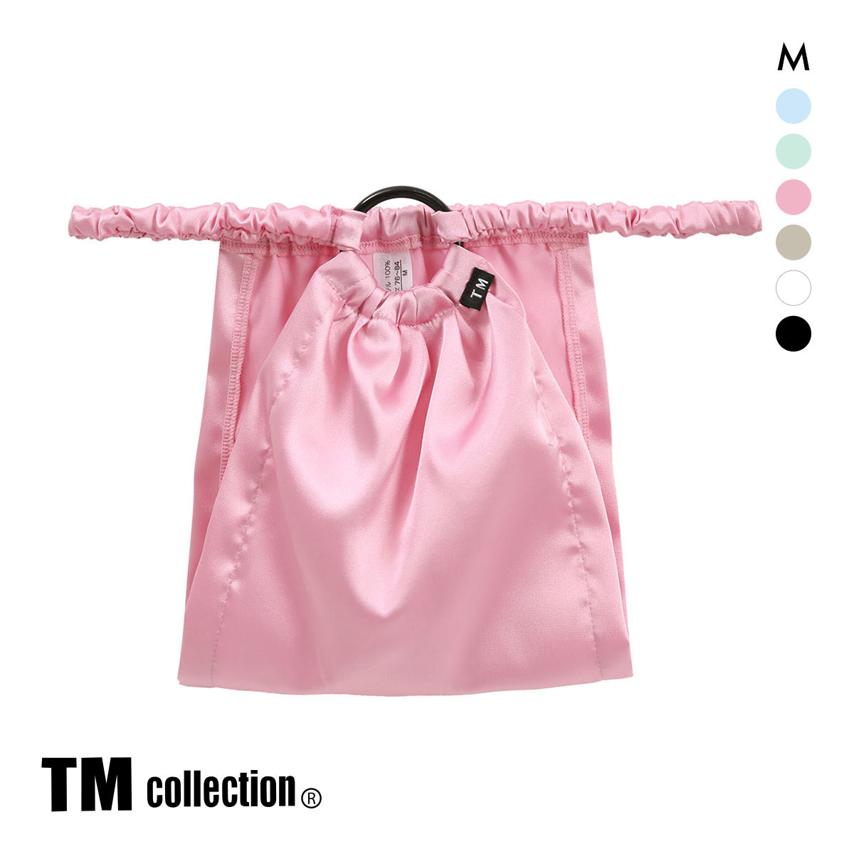 ティーエム コレクション Satin RING Beautiful 褌 ふんどし ハーフバック＆Tバック M セクシー メンズ 前とじ TM collection(PI-ピンク-M)