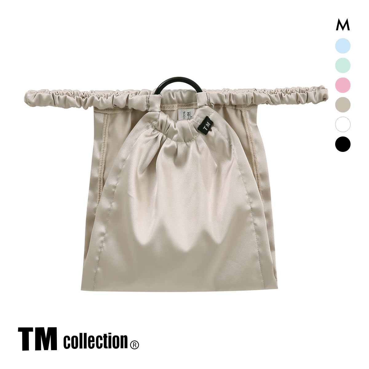 ティーエム コレクション Satin RING Beautiful 褌 ふんどし ハーフバック＆Tバック M セクシー メンズ 前とじ TM collection(BE-ベージュ-M)