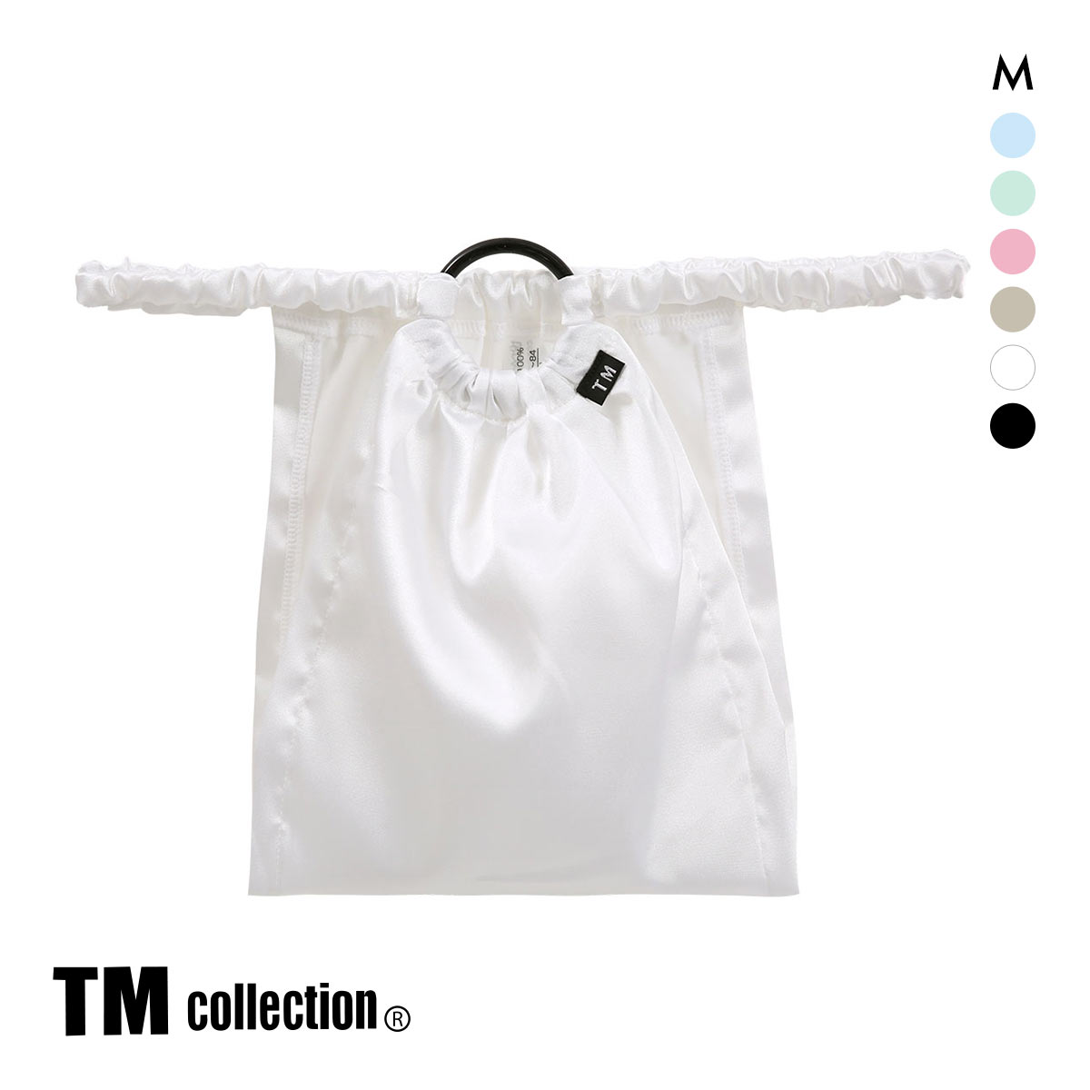 ティーエム コレクション Satin RING Beautiful 褌 ふんどし ハーフバック＆Tバック M セクシー メンズ 前とじ TM collection(WH-ホワイト-M)