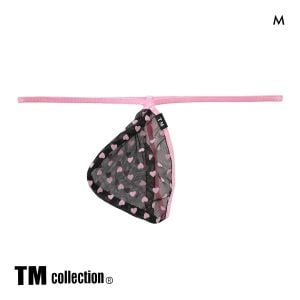 ティーエム コレクション ハート柄パワーネット フロントポーチ Gストリング M メンズ Tバック G-STRING ビキ二 TM collection