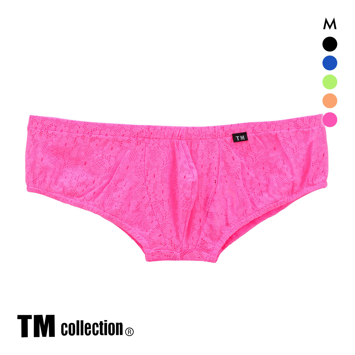 ティーエム コレクション Soft woolly lace ローライズ ボクサー ML 透け メンズ セクシー 前閉じ TM collection(PI-ピンク-M)