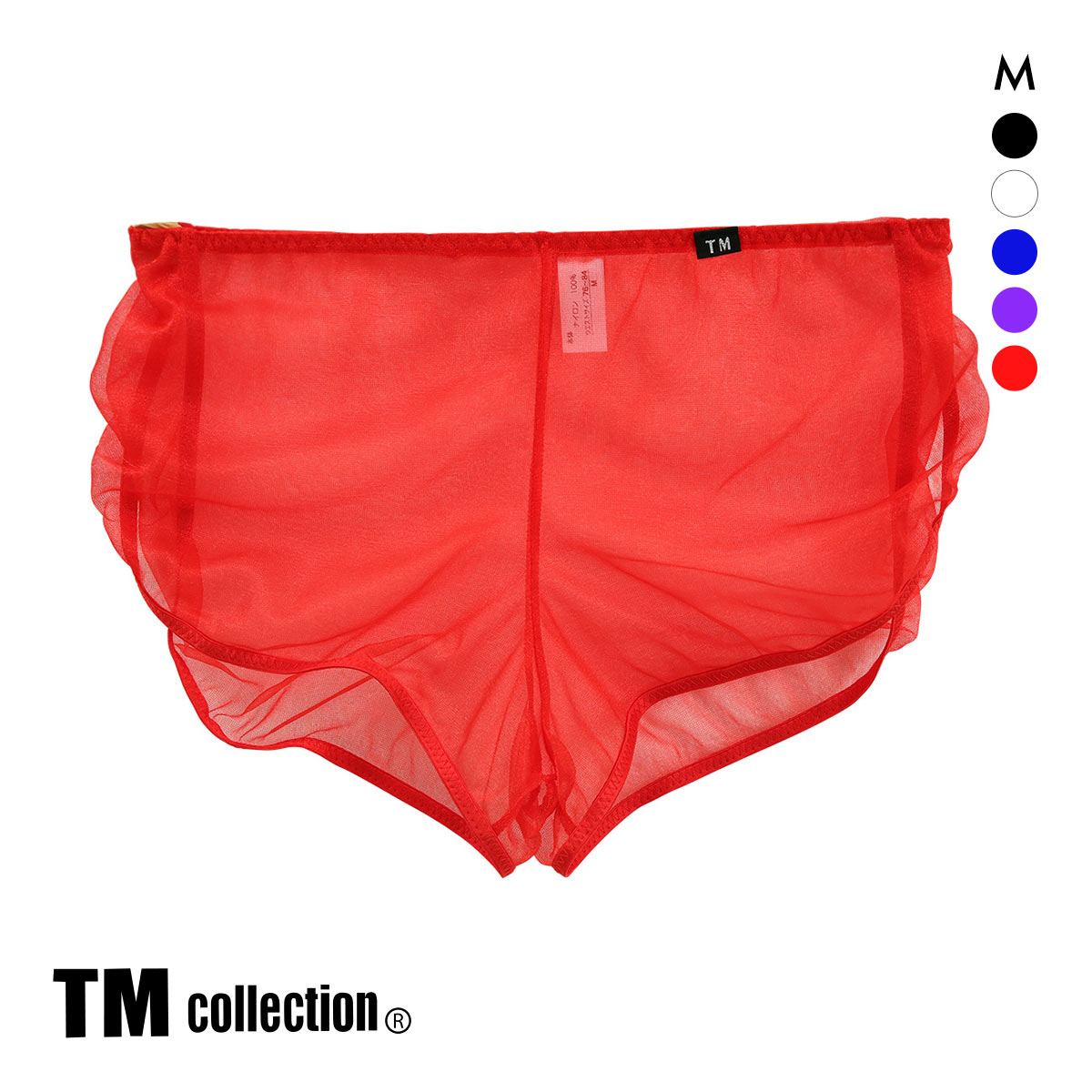 ティーエム コレクション Sparkhalf ランニング ボクサー ML 透け メンズ 前閉じ TM collection(RE-レッド-M)
