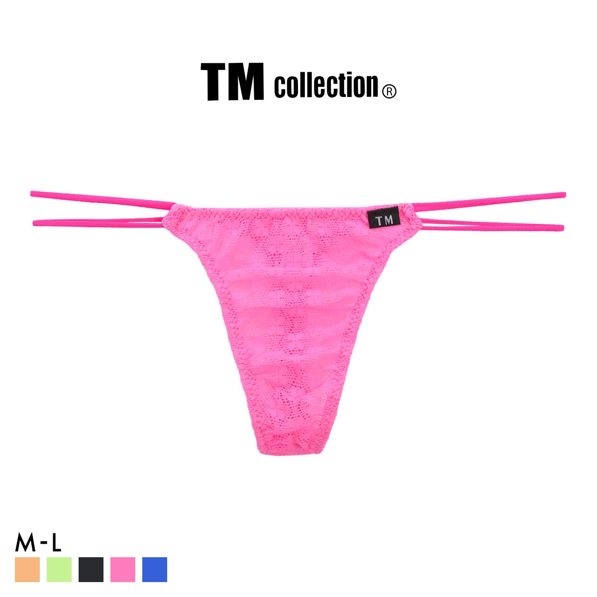 ティーエム コレクション Soft woolly lace ダブルループ TB Tバック メンズ TM collection 日本製(PI-ピンク-M)