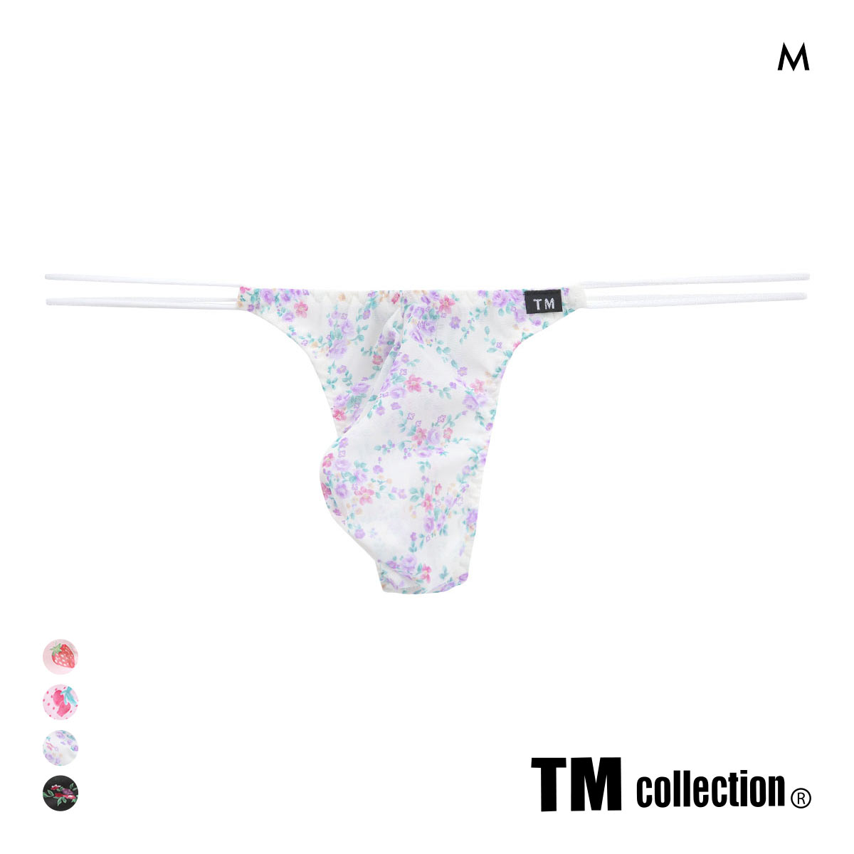 ティーエム コレクション ふんわりシフォン Wループ Tバック TM collection(WH-ホワイト-M)