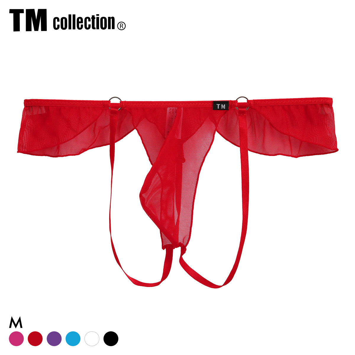 ティーエム コレクション Powernet×ストラップ バイク風 G-STRING TM collection(RE-レッド-M)
