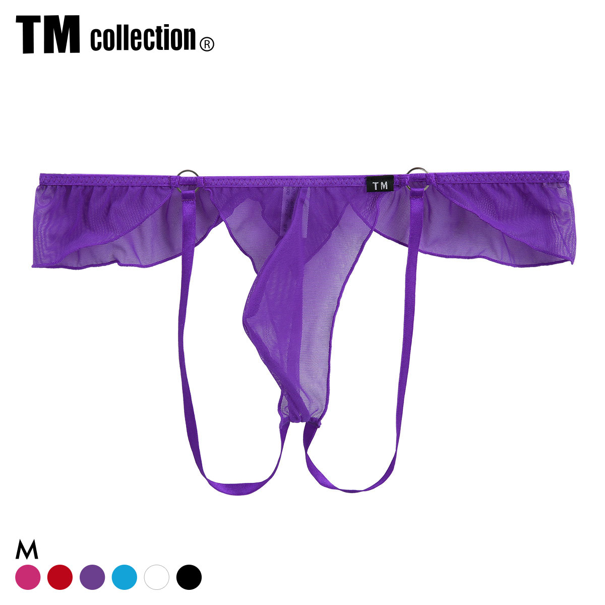 ティーエム コレクション Powernet×ストラップ バイク風 G-STRING TM collection(PU-パープル-M)