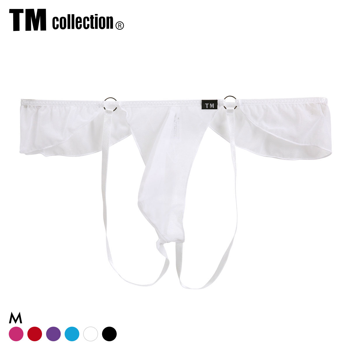 ティーエム コレクション Powernet×ストラップ バイク風 G-STRING TM collection(WH-ホワイト-M)