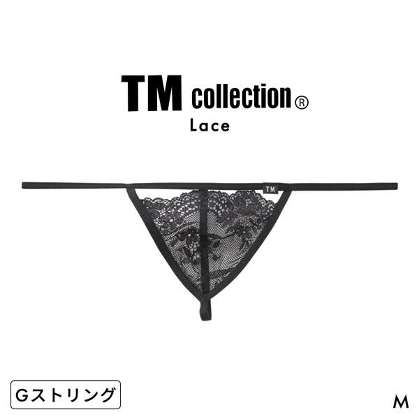 ティーエム コレクション Lace RISKY Triangle Cut G-STRING Gスト 透け 前閉じ メンズ ビキニ TM collection