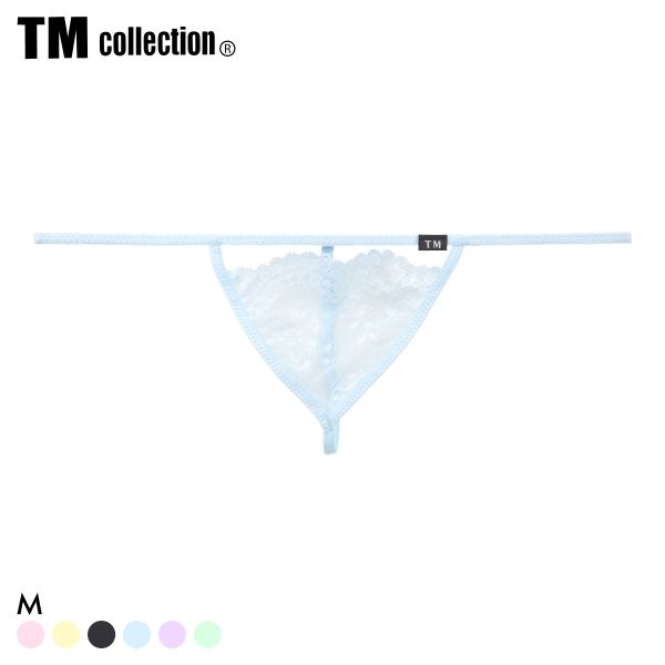 ティーエム コレクション Lace RISKY Triangle Cut G-STRING Gスト 透け 前閉じ メンズ ビキニ TM collection