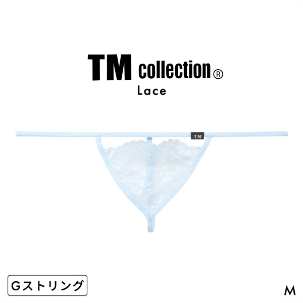 ティーエム コレクション Lace RISKY Triangle Cut G-STRING Gスト 透け 前閉じ メンズ ビキニ TM collection