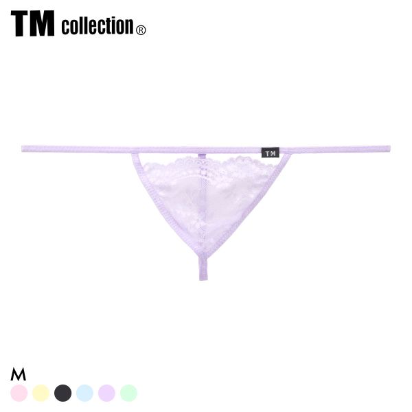 ティーエム コレクション Lace RISKY Triangle Cut G-STRING Gスト 透け 前閉じ メンズ ビキニ TM collection