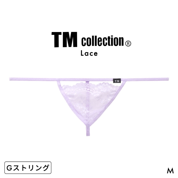 ティーエム コレクション Lace RISKY Triangle Cut G-STRING Gスト 透け 前閉じ メンズ ビキニ TM collection