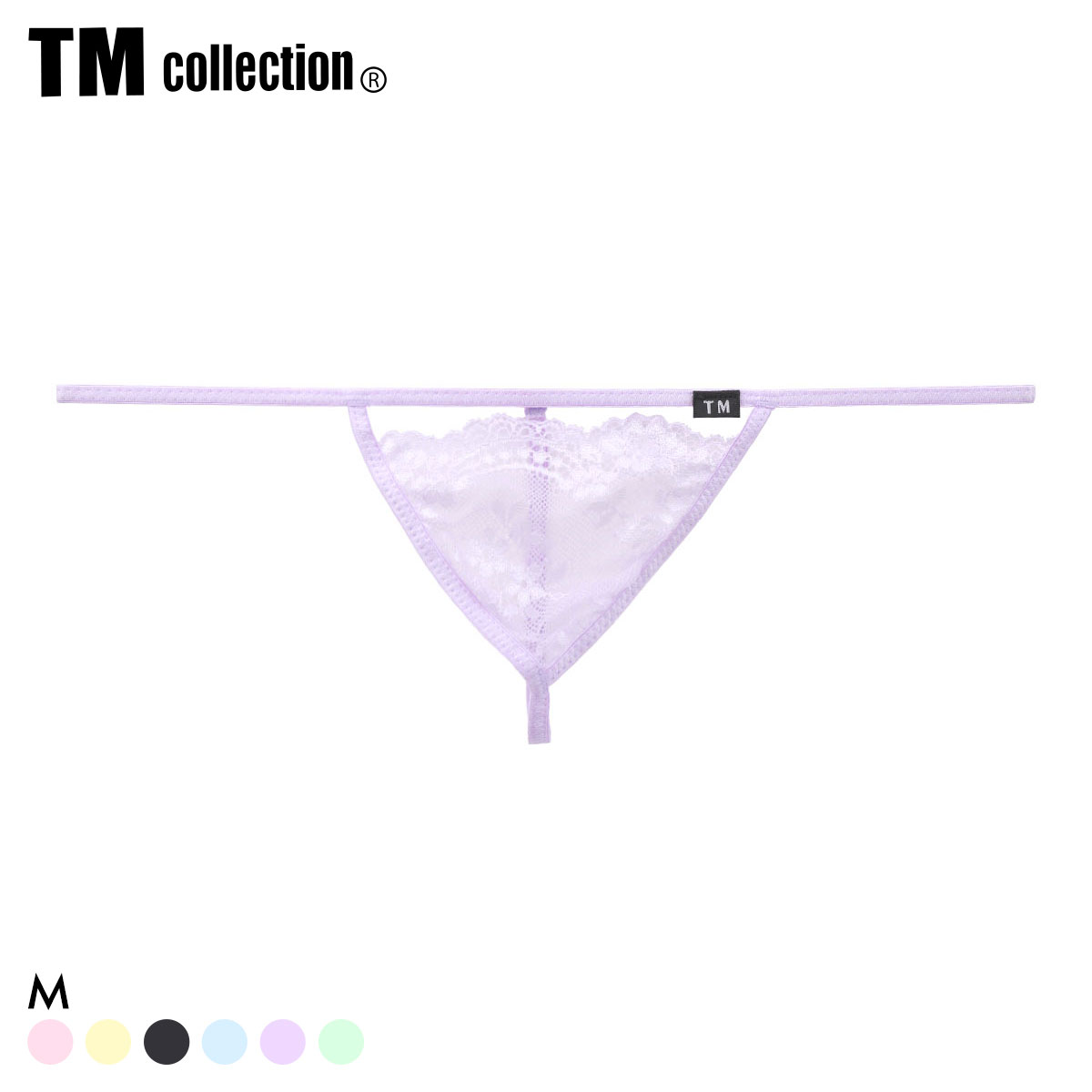 ティーエム コレクション Lace RISKY Triangle Cut G-STRING Gスト 透け 前閉じ メンズ ビキニ TM collection(PU-パープル-M)