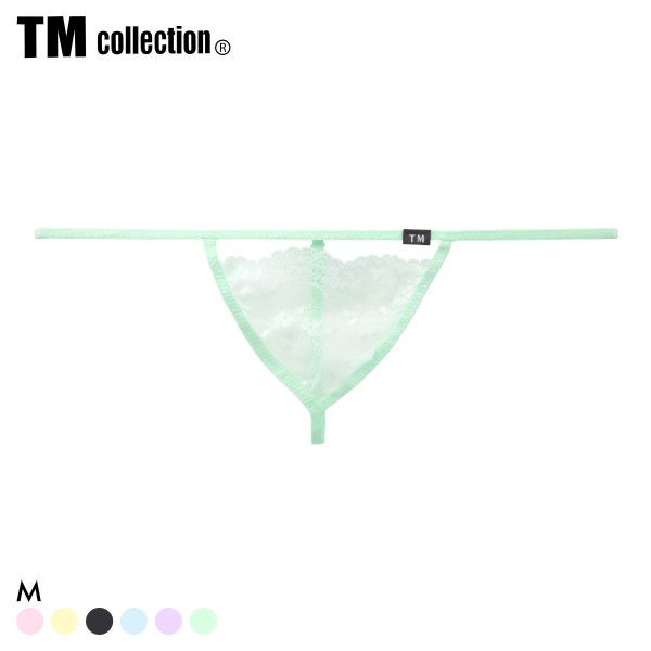 ティーエム コレクション Lace RISKY Triangle Cut G-STRING Gスト 透け 前閉じ メンズ ビキニ TM collection