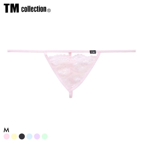 ティーエム コレクション Lace RISKY Triangle Cut G-STRING Gスト 透け 前閉じ メンズ ビキニ TM collection