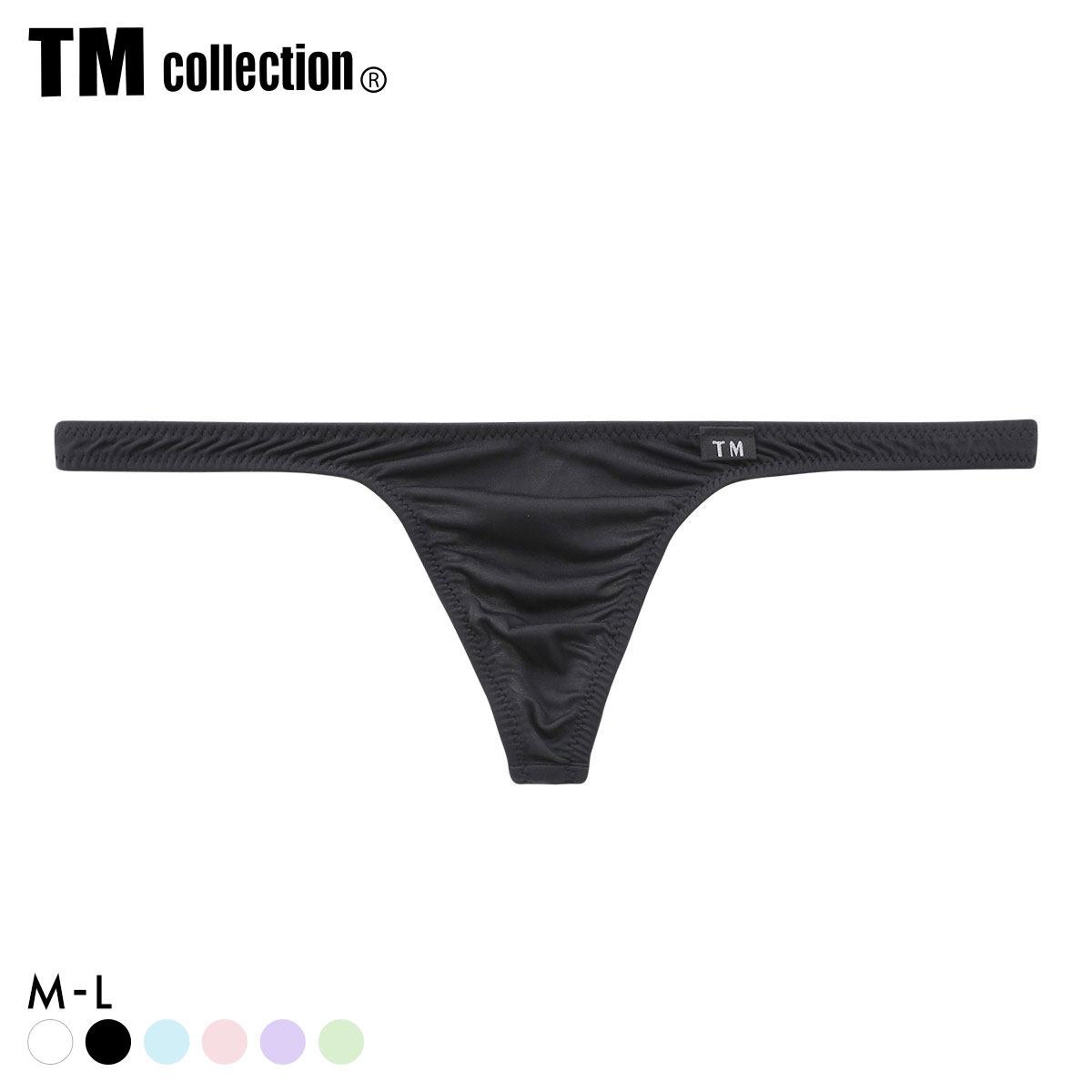ティーエム コレクション NewT2M2 Simple Low-rise TB Tバック ビキニ TM collection メンズ ブリーフ 前閉じ(BK-ブラック-M)