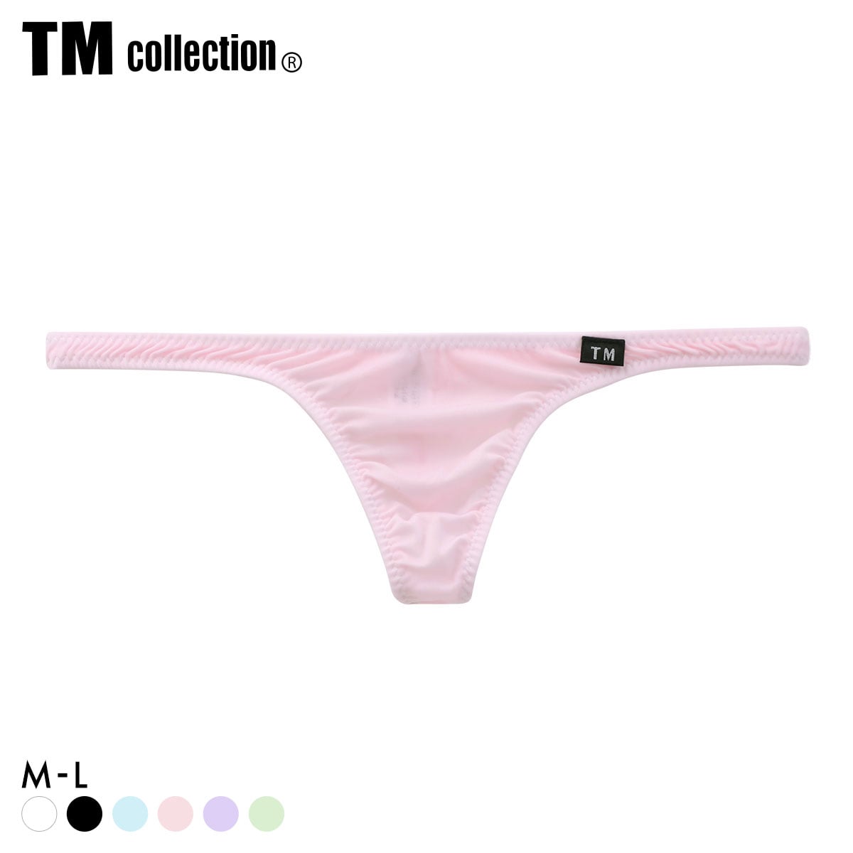 ティーエム コレクション NewT2M2 Simple Low-rise TB Tバック ビキニ TM collection メンズ ブリーフ 前閉じ(PI-ピンク-M)