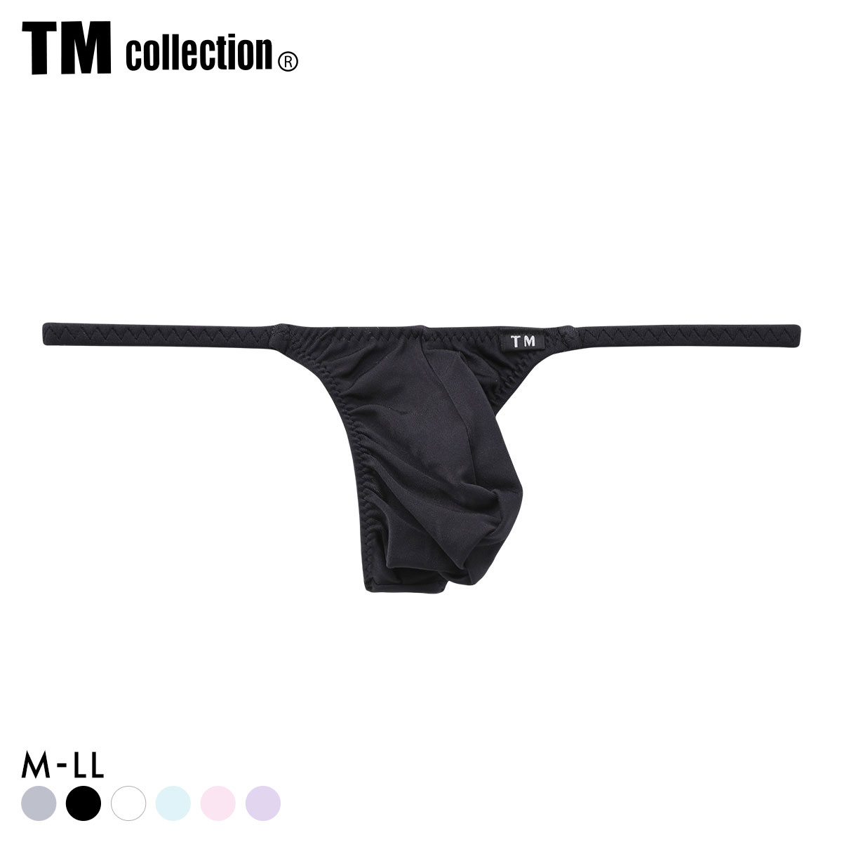 ティーエム コレクション Shinysmooth Sharp pattern TB Tバック ビキニ TM collection メンズ 前閉じ(BK-ブラック-M)