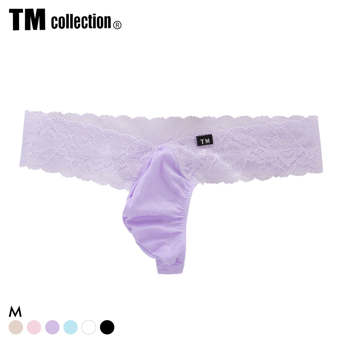 ティーエム コレクション Shinysmooth x lace Vカット TB Tバック ビキニ TM collection メンズ ブリーフ 前閉じ(PU-パープル-M)