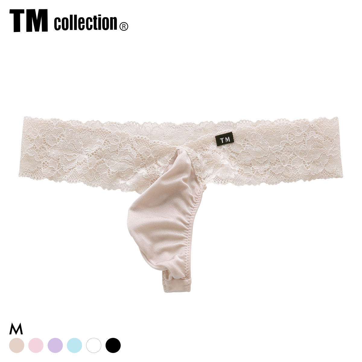 ティーエム コレクション Shinysmooth x lace Vカット TB Tバック ビキニ TM collection メンズ ブリーフ 前閉じ