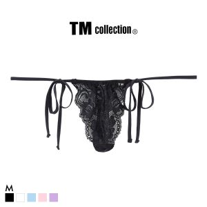 ティーエム コレクション ストレッチレース x SPヌメ2way サイドリボン TB Tバック ビキニ TM collection メンズ 前閉じ