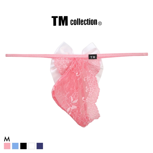 ティーエム コレクション ストレッチレース バックリボン G-string Gストリングス Tバック ビキニ TM collection メンズ 日本製