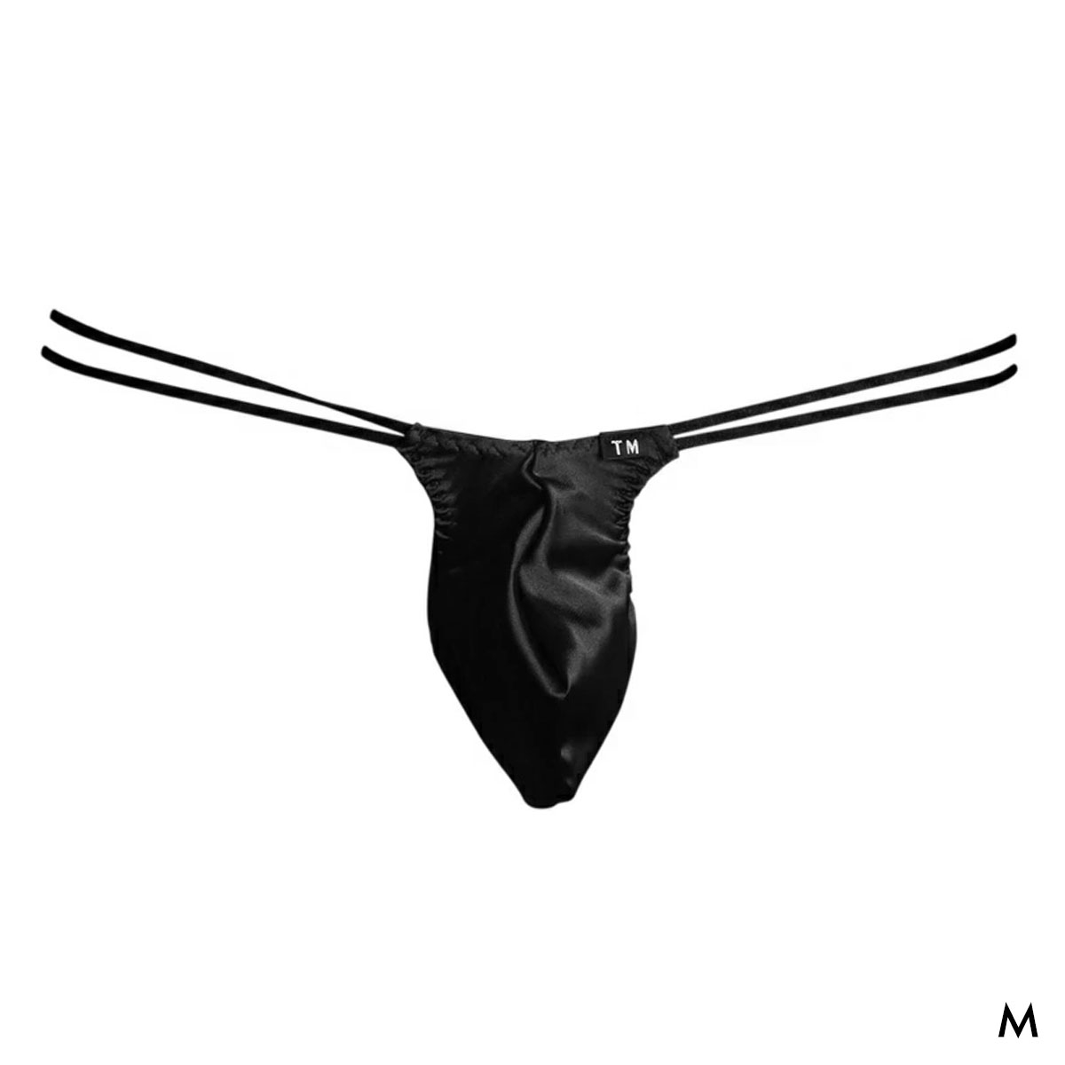 ティーエム コレクション Satin Wループ HB ハーフバック ビキニ TM collection メンズ 前閉じ(BK-ブラック-M)