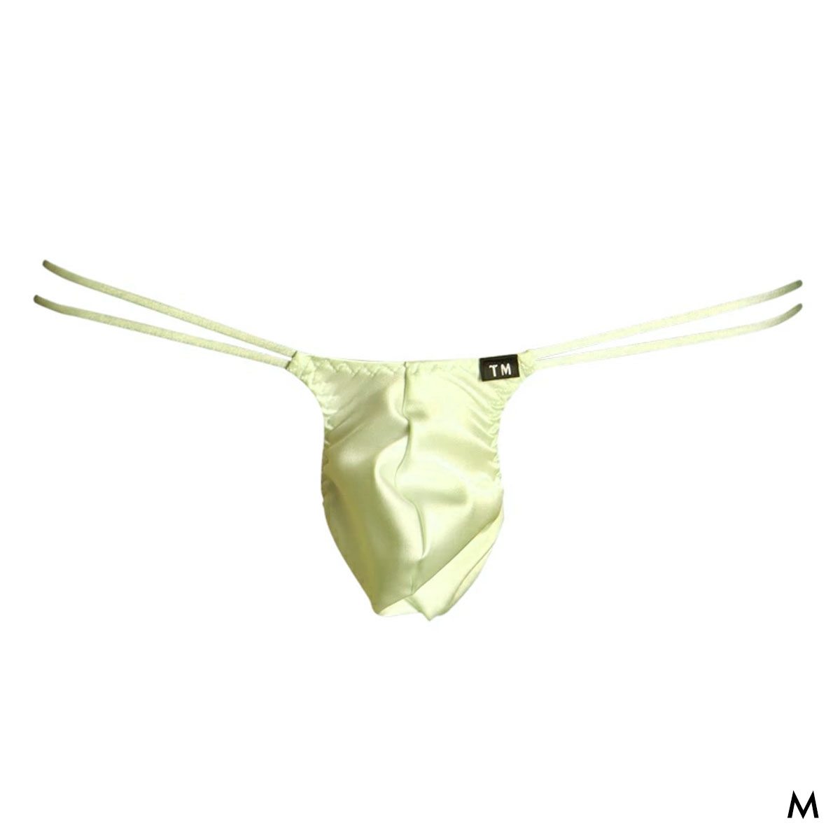 ティーエム コレクション Satin Wループ HB ハーフバック ビキニ TM collection メンズ 前閉じ(LGR-薄グリーン-M)