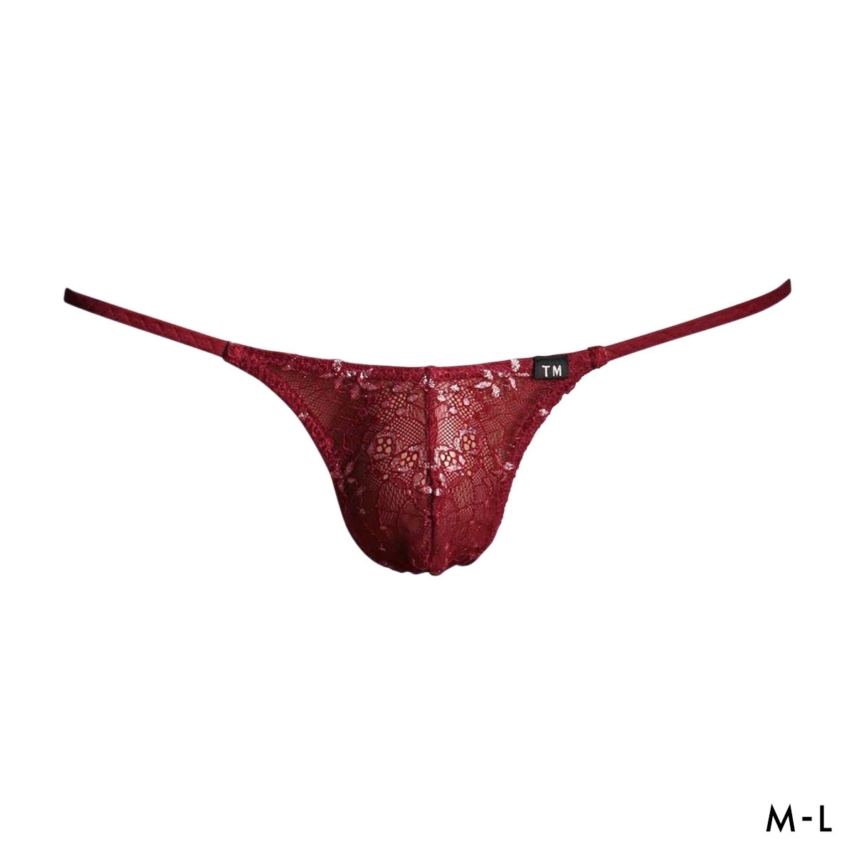 ティーエム コレクション NewT2M2 x ラメレース サイドストリング TB Tバック ビキニ TM collection メンズ 日本製(RE-レッド-M)