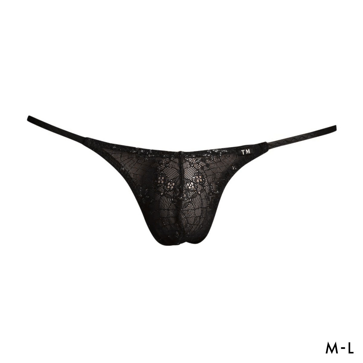 ティーエム コレクション NewT2M2 x ラメレース サイドストリング TB Tバック ビキニ TM collection メンズ 日本製(BK-ブラック-M)