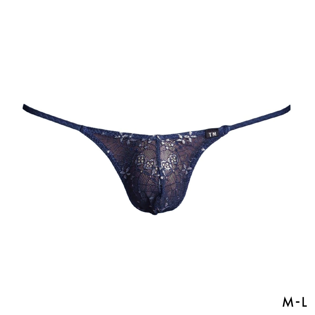 ティーエム コレクション NewT2M2 x ラメレース サイドストリング TB Tバック ビキニ TM collection メンズ 日本製(NV-ネイビー-M)
