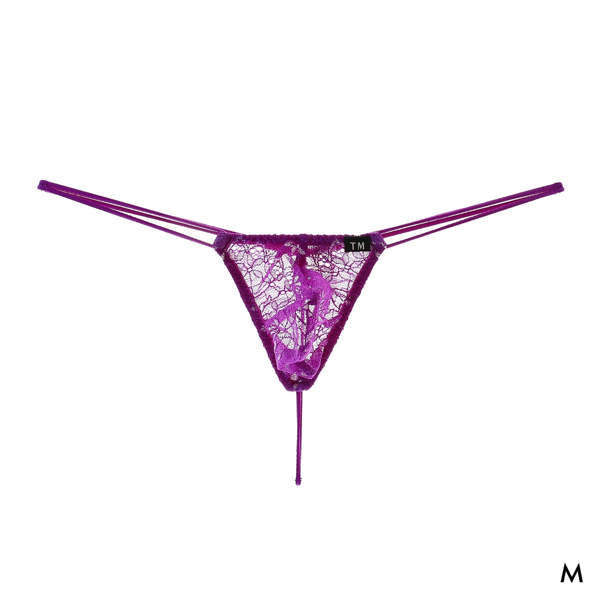 ティーエム コレクション ラメレース Wループ クチバシ G-STRING Gストリングス Tバック ビキニ メンズ TM collection(PU-パープル-M)