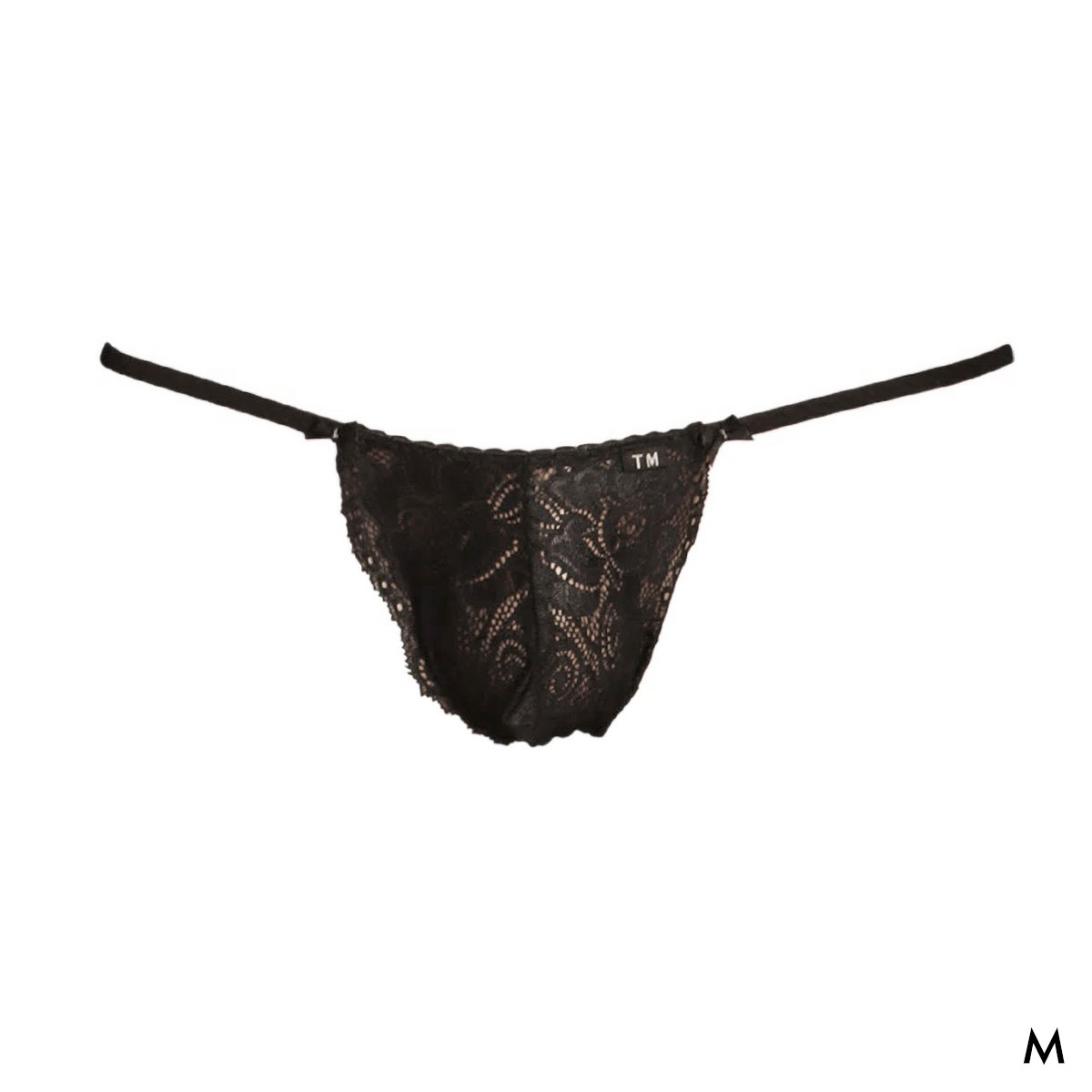 ティーエム コレクション Stretch Lace x ShinySmooth Elegant TB Tバック ビキニ メンズ TM collection 日本製(BK-ブラック-M)