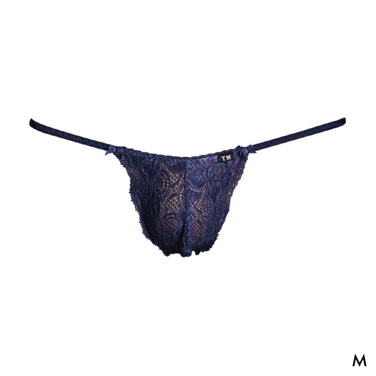 ティーエム コレクション Stretch Lace x ShinySmooth Elegant TB Tバック ビキニ メンズ TM collection 日本製(NV-ネイビー-M)