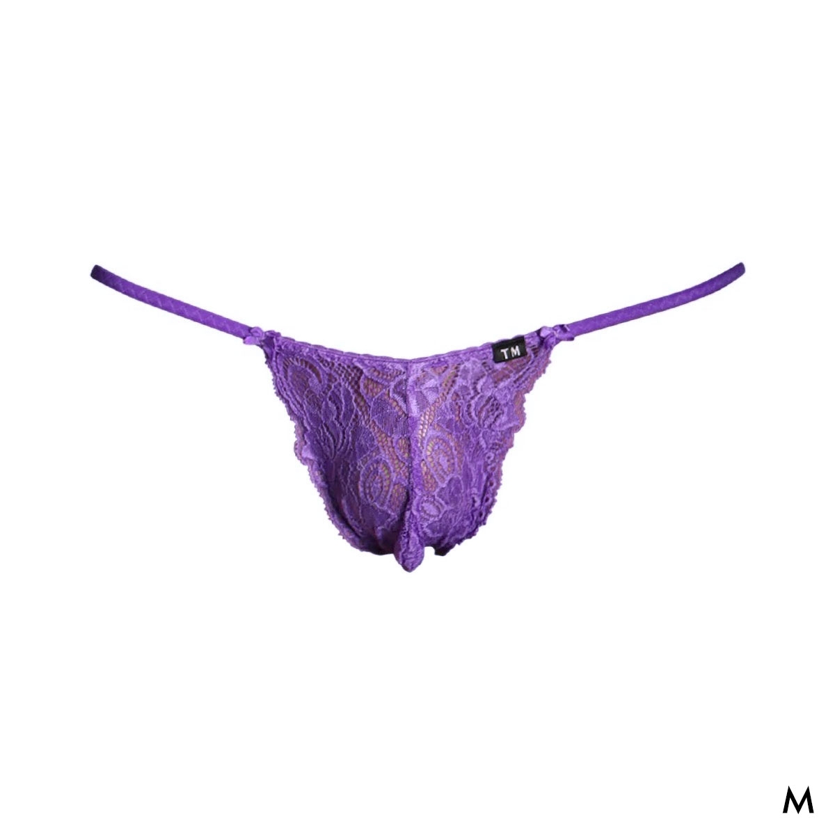 ティーエム コレクション Stretch Lace x ShinySmooth Elegant TB Tバック ビキニ メンズ TM collection 日本製(PU-パープル-M)