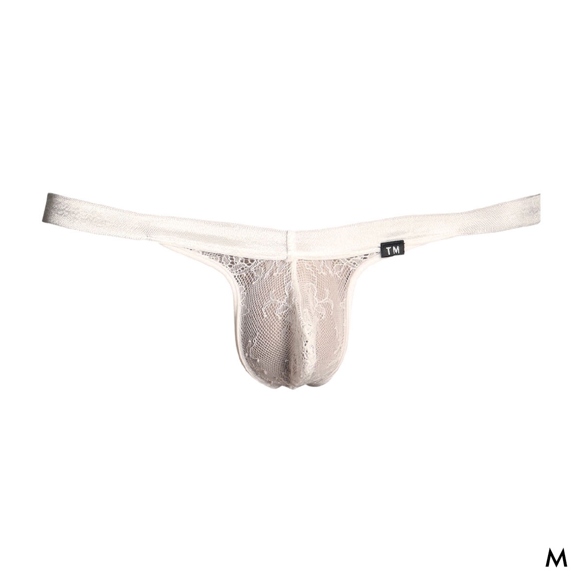 ティーエム コレクション Stretch Lace×Shinysmooth sporty v-cut TB Tバック ビキニ TM collection メンズ 日本製(WH-ホワイト-M)