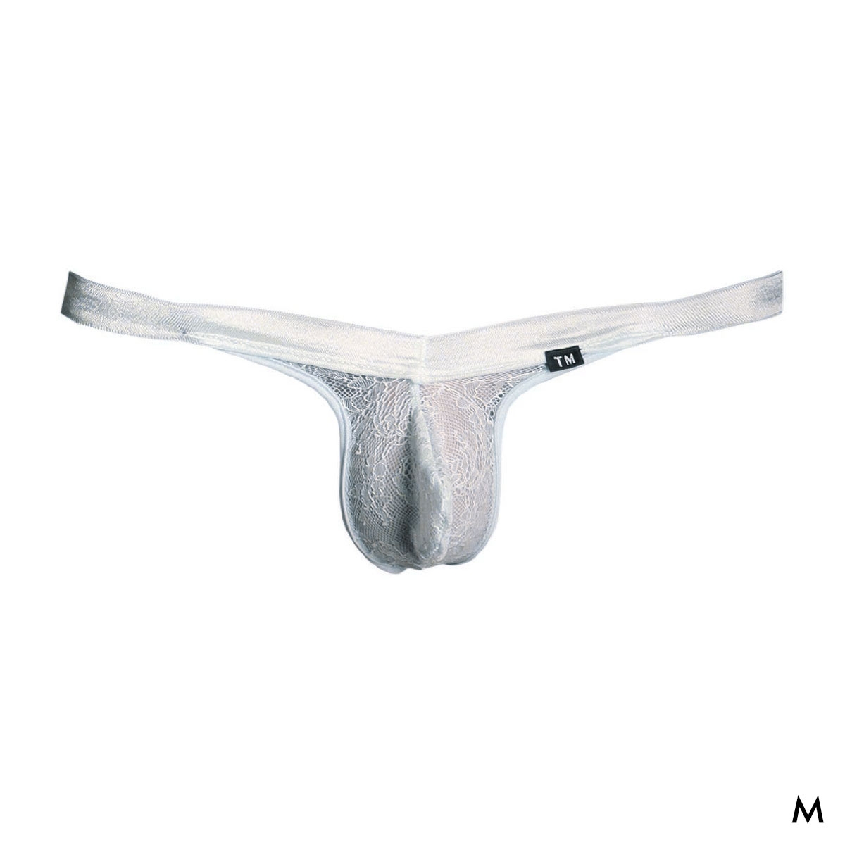 ティーエム コレクション Stretch Lace×Shinysmooth sporty v-cut TB Tバック ビキニ TM collection メンズ 日本製(SX-サックス-M)