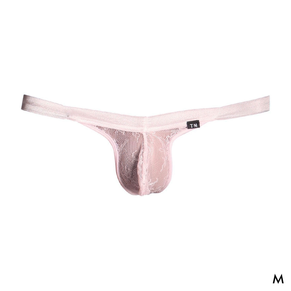 ティーエム コレクション Stretch Lace×Shinysmooth sporty v-cut TB Tバック ビキニ TM collection メンズ 日本製(PI-ピンク-M)