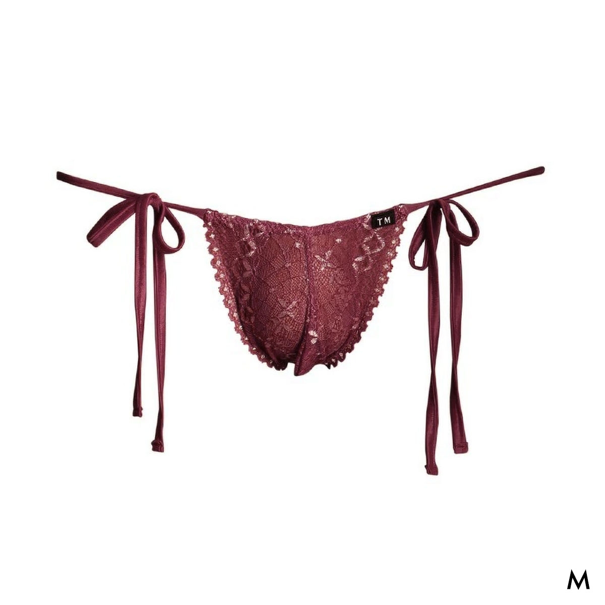 ティーエム コレクション NewT2M2 x ラメレース side ribbon TB Tバック ビキニ TM collection メンズ 日本製(WI-ワイン-M)